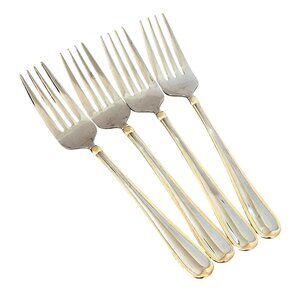 Cambridge Allure Gold Trim Salad Forks 7" flatware replacement 4pc